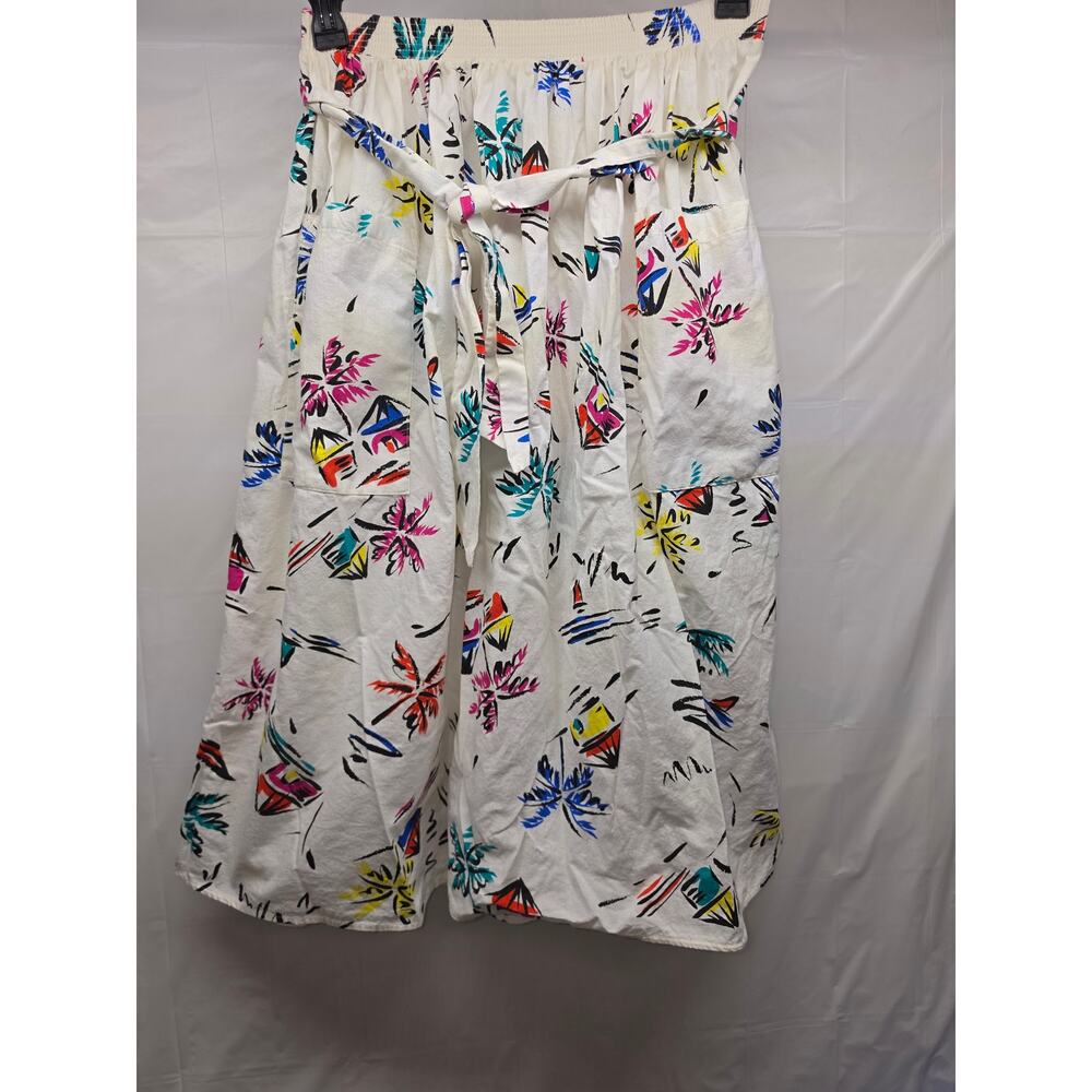 Vintage Ms. Paquette California Tropical Palm Print Midi Skirt Medium Made USA - Picture 2 of 10